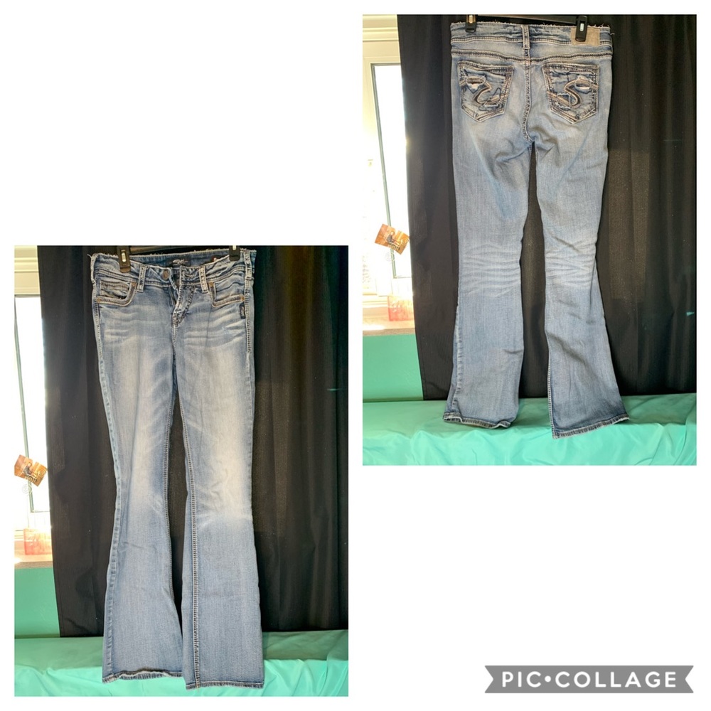 silver jeans